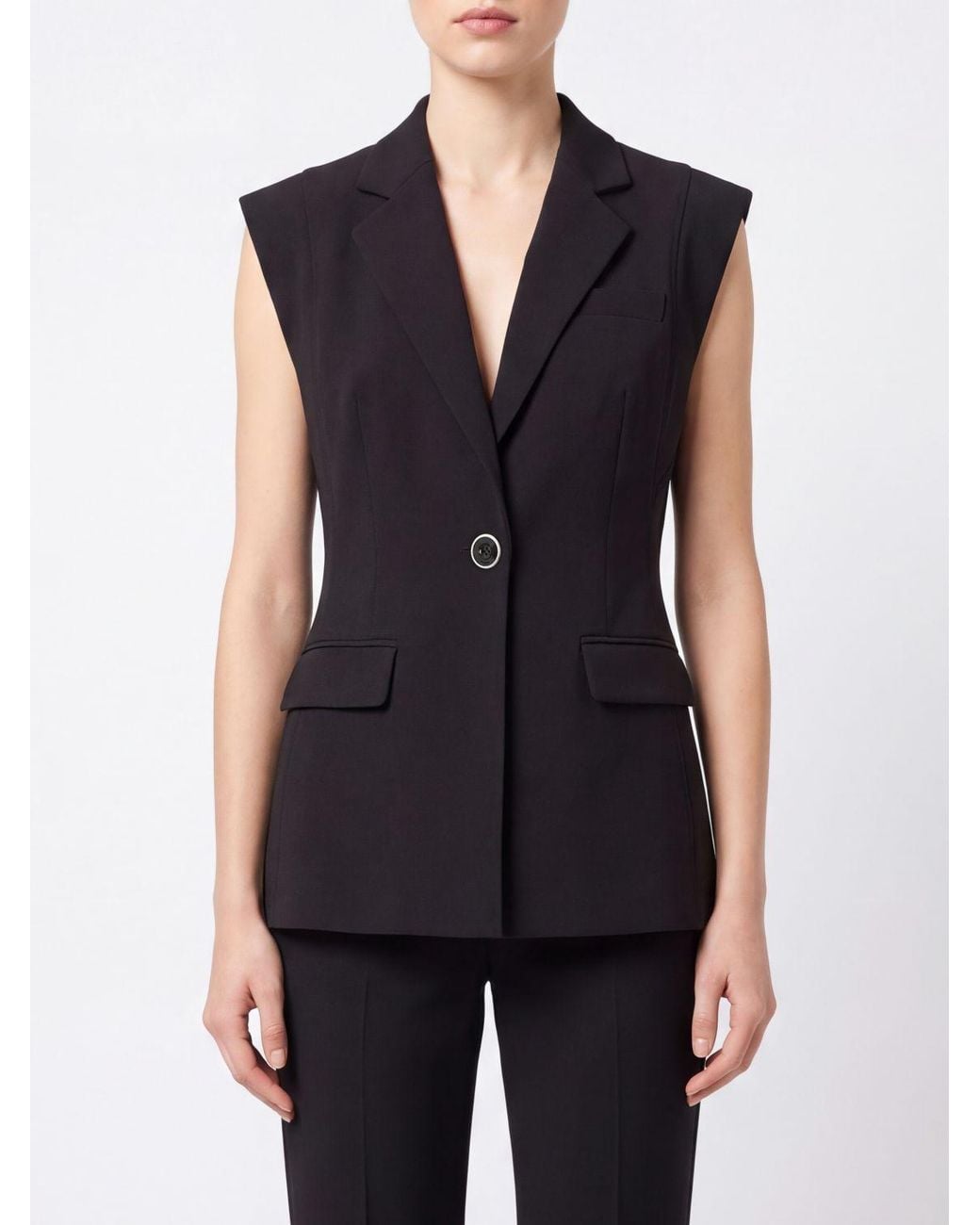 Pinko Blue Single-Breasted Short Tailored Waistcoat
