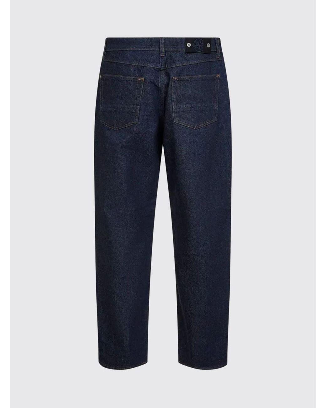 Stone Island Blue Straight Cotton Denim Jeans for men