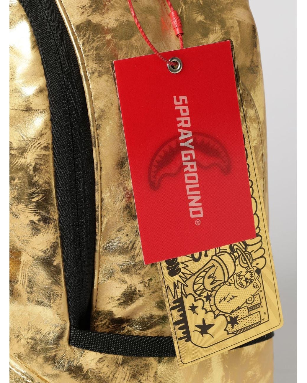Sprayground Metallic Weathered Faux Leather Backpack With Tone-On-Tone Logo for men