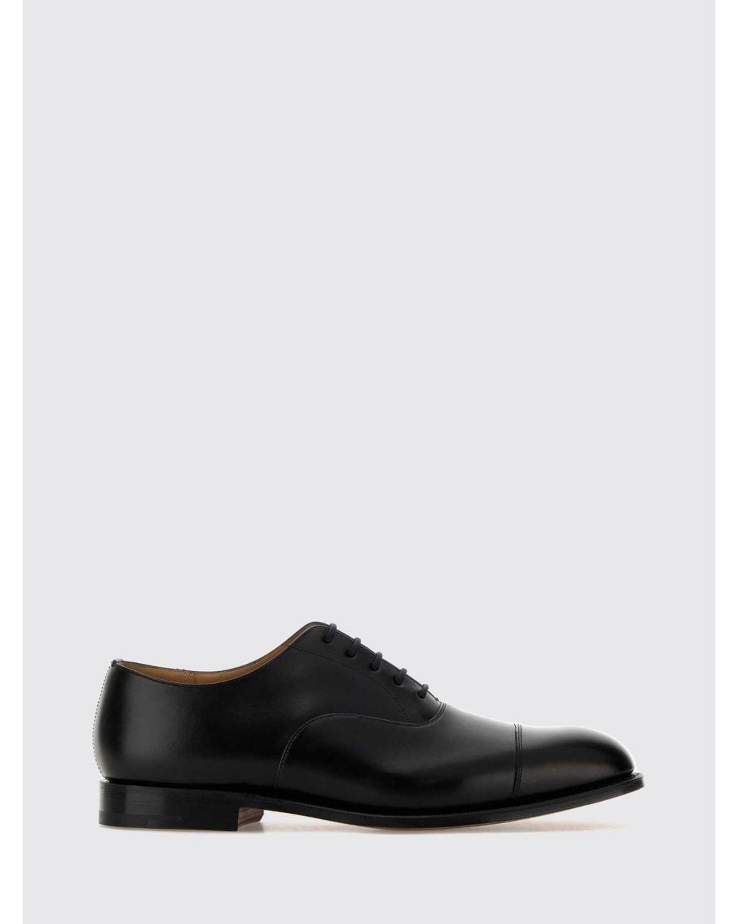 Church's White Smooth Calfskin Oxford Shoes With Round Toe And Leather Sole for men