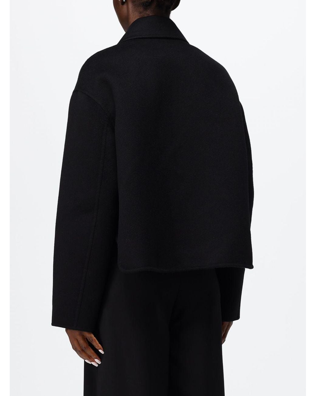 Fendi Black Virgin Wool Short Shirt-Style Coat With Zip