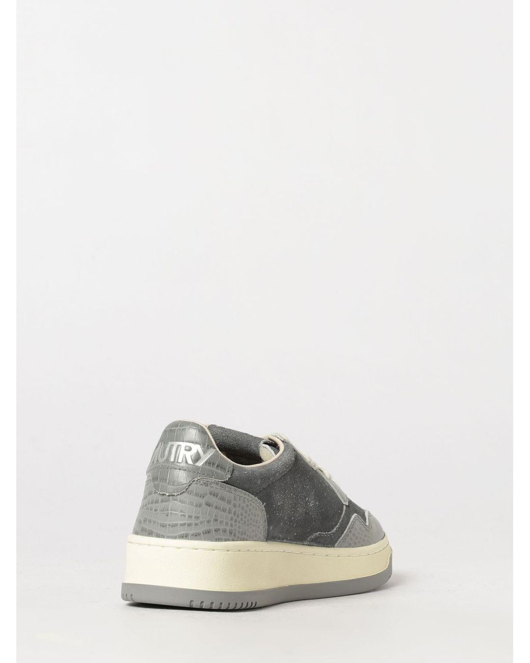 Autry White Medalist Low Super Vintage Leather And Suede Sneakers With Worn Effect