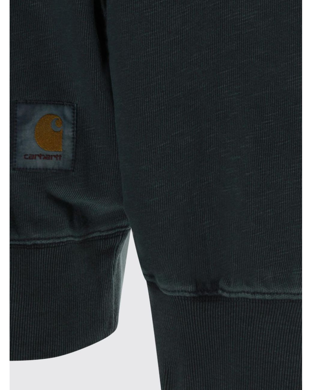 Carhartt Gray Long-Sleeved Cotton Polo Shirt With Zip Closure for men
