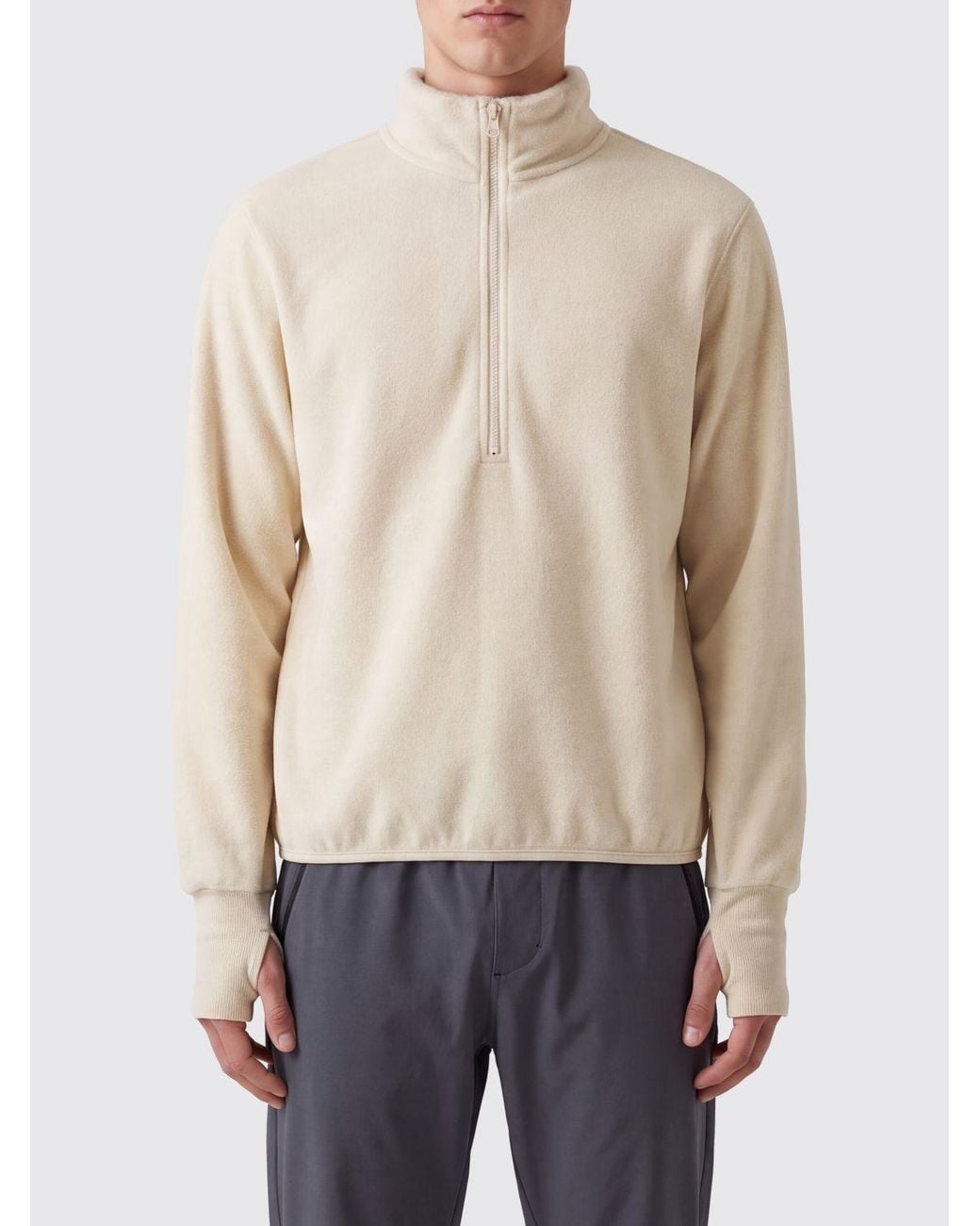 Entire studios Natural High Neck Zipped Fleece Sweatshirt for men