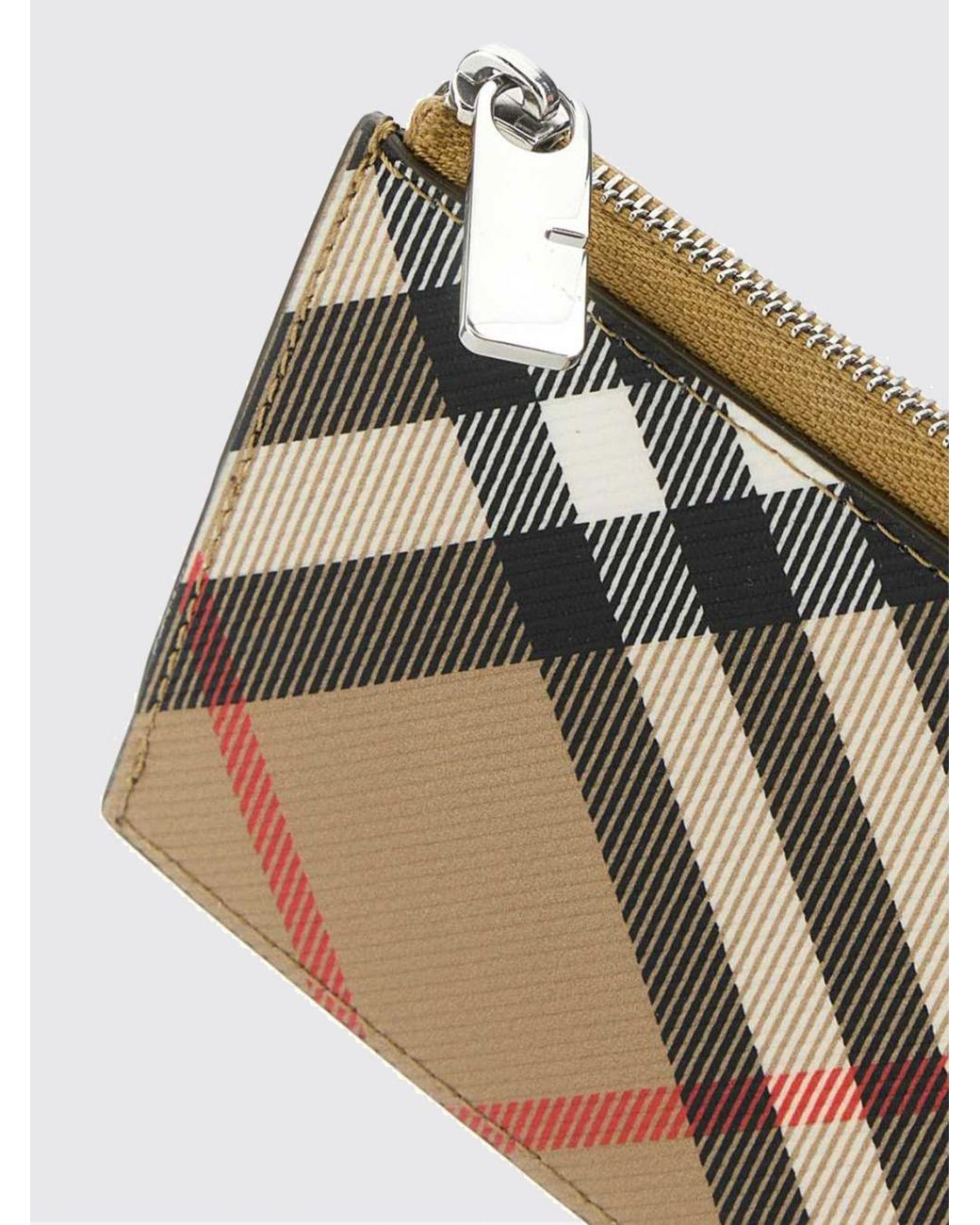 Burberry Natural Vintage Check Coated Cotton Flat Card Holder for men