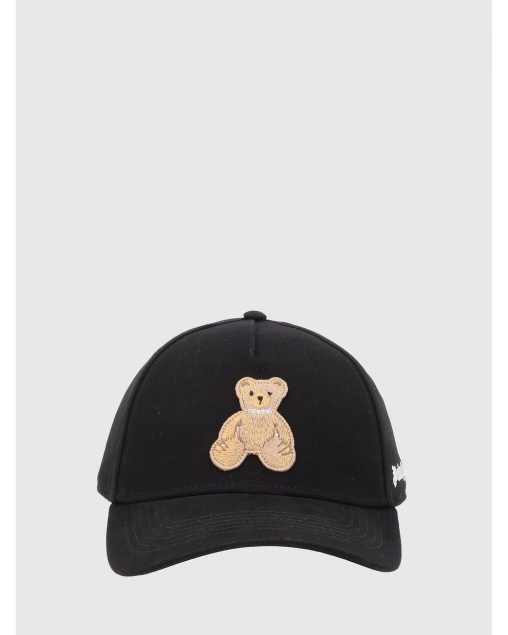 Palm Angels Black Cotton Baseball Cap With Teddy Bear Patch And Logo