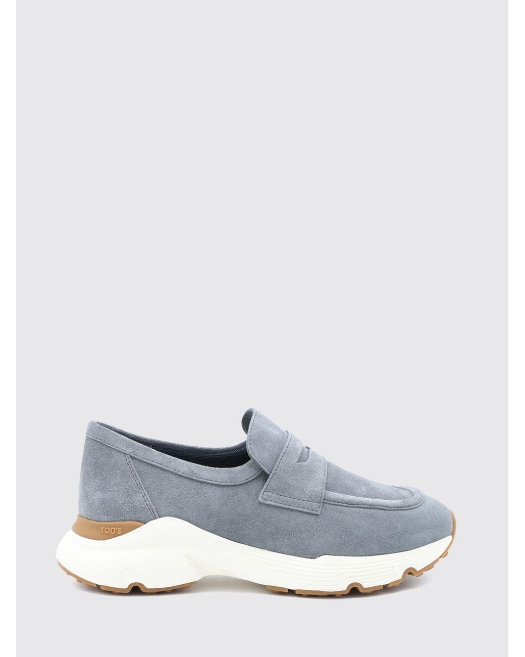 Tod's White Suede Loafers With Penny Bar And Rubber Sole