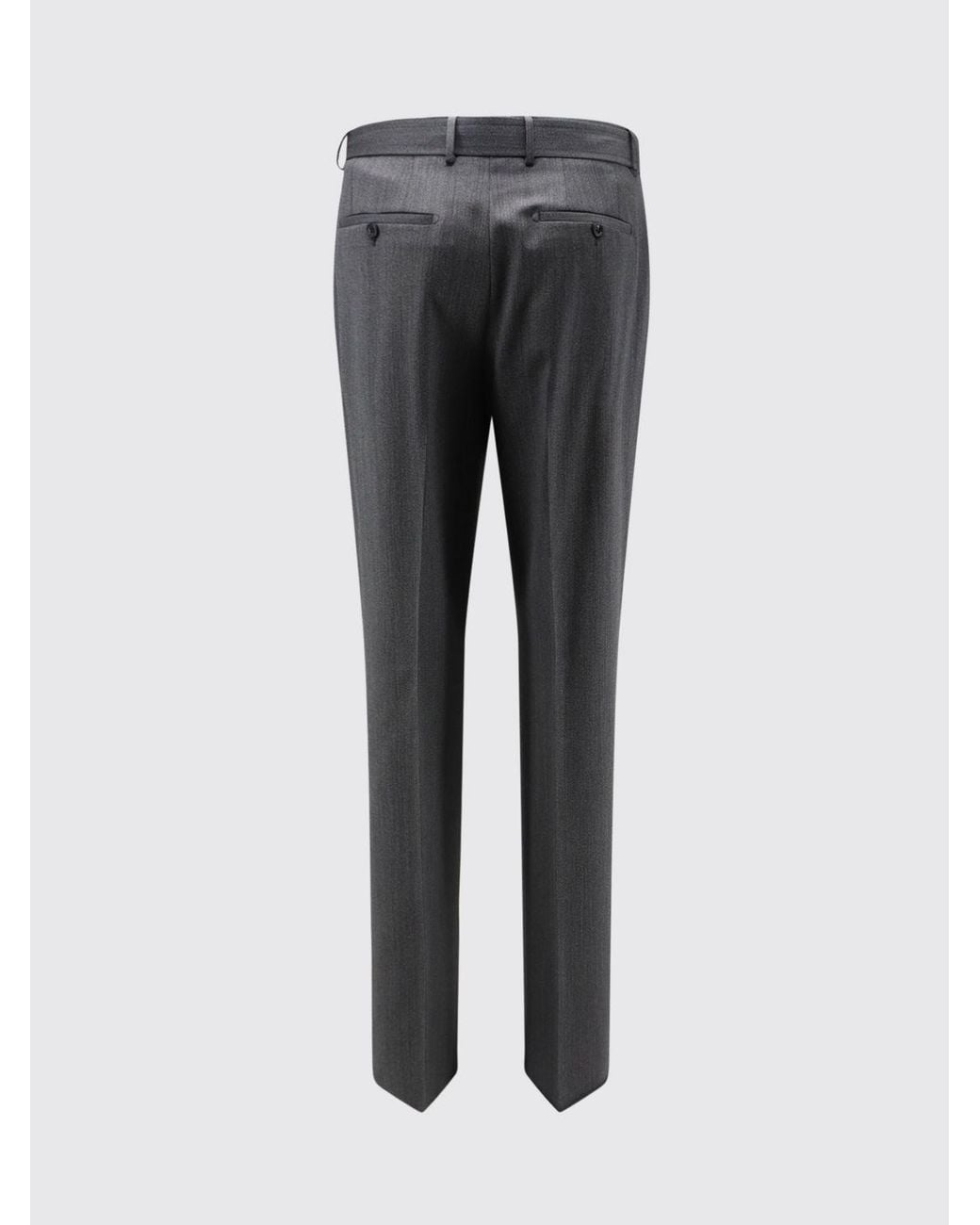 Tagliatore Gray Pleated Virgin Wool Tailored Trousers With Mid-Rise Waist for men