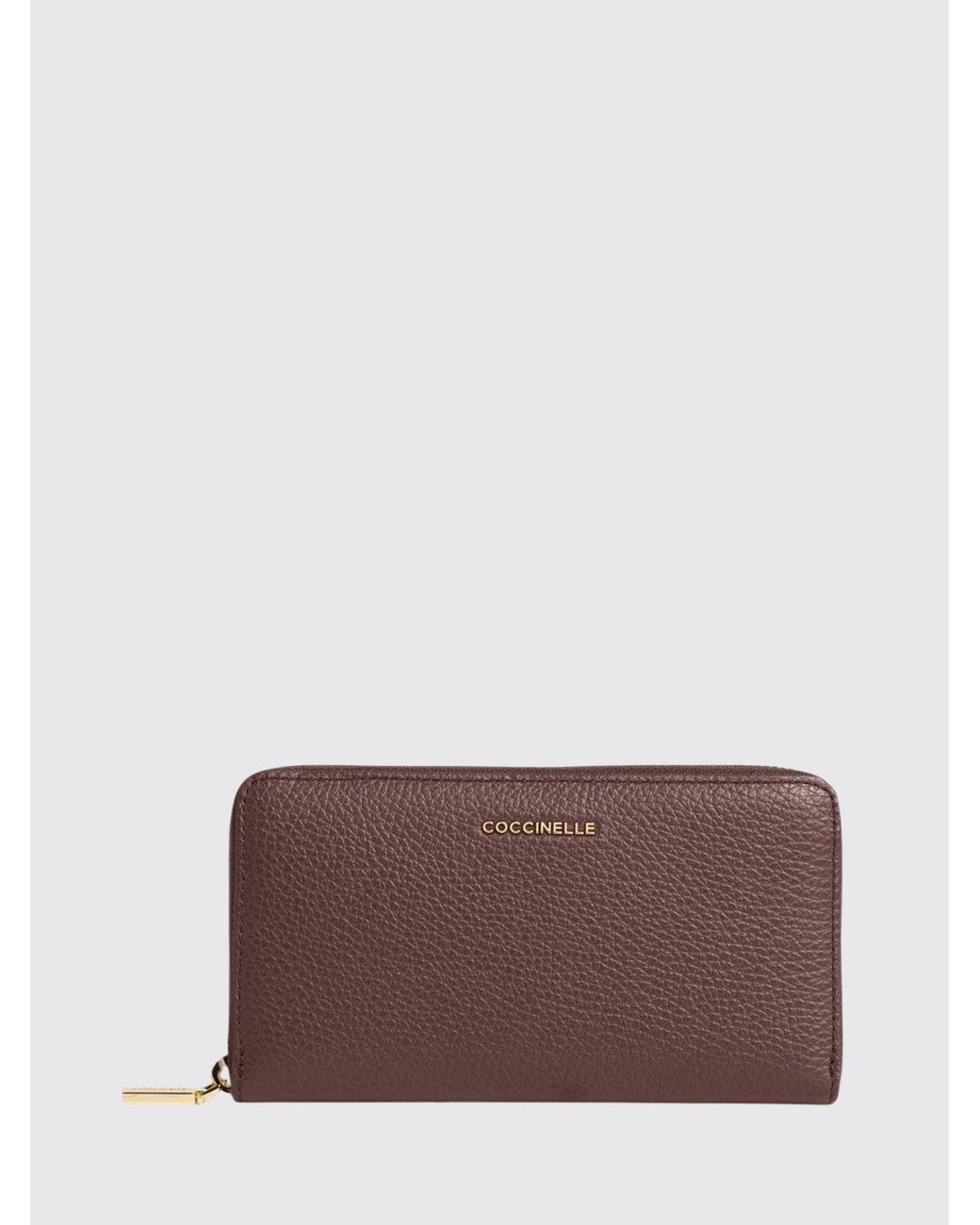 Coccinelle Purple Metallic Soft Grained Leather Continental Wallet