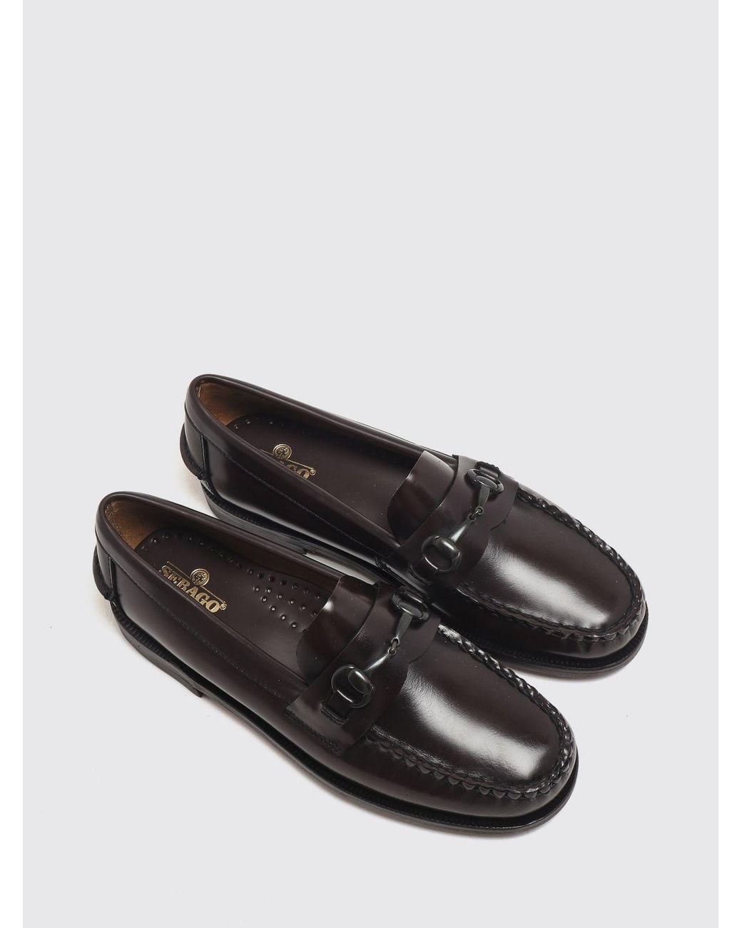 Sebago White Joe Brushed Leather Penny Loafers With Metal Horsebit