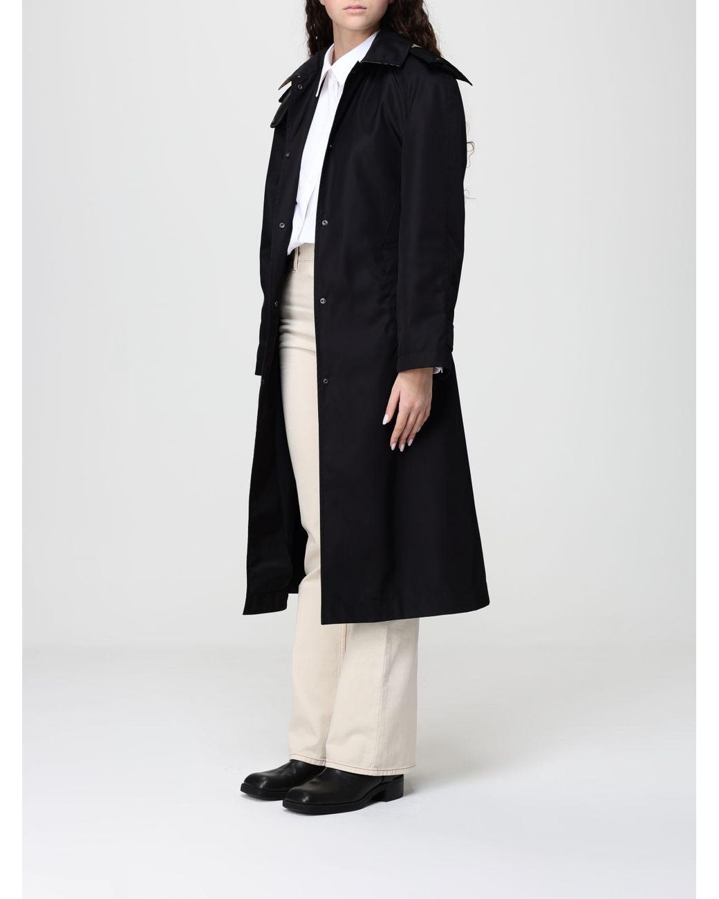 Burberry Blue Double Breasted Cotton Trench Coat