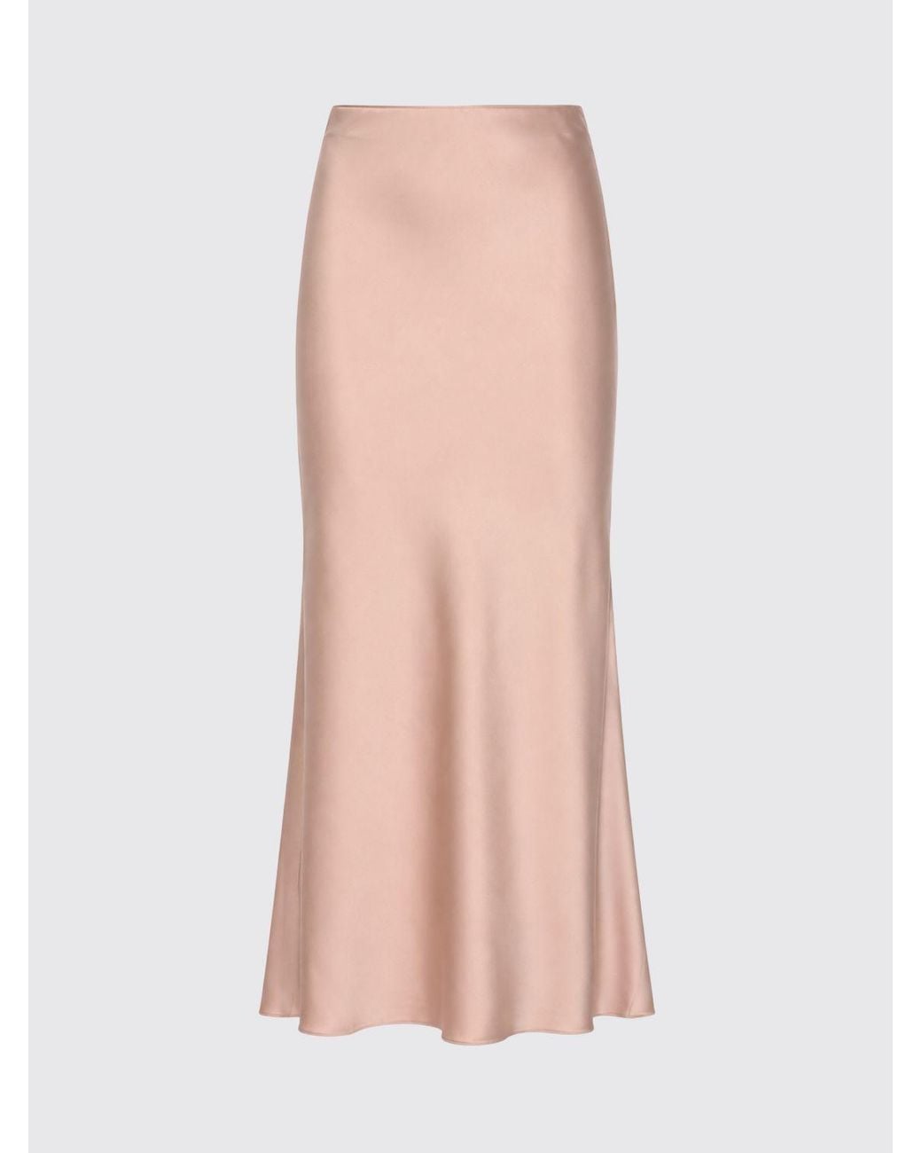 Patrizia Pepe Pink High-Waisted Satin Midi Pencil Skirt With A Slim Fit