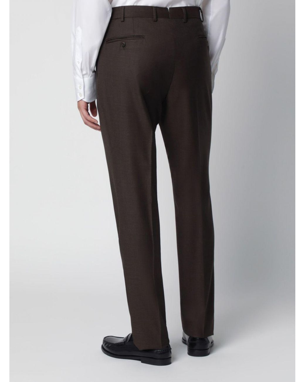 Luigi Bianchi Black Single-Breasted Wool Ceremonial Suit With Classic Lapel for men