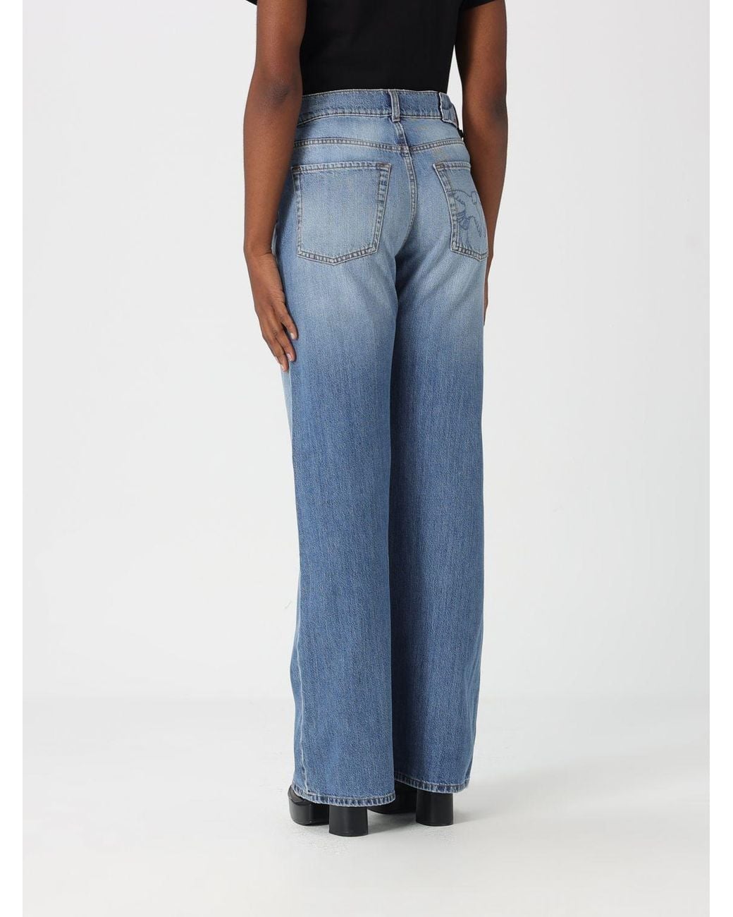 Jeans Wanda Medium Wave De Denim Pinko de color Blue