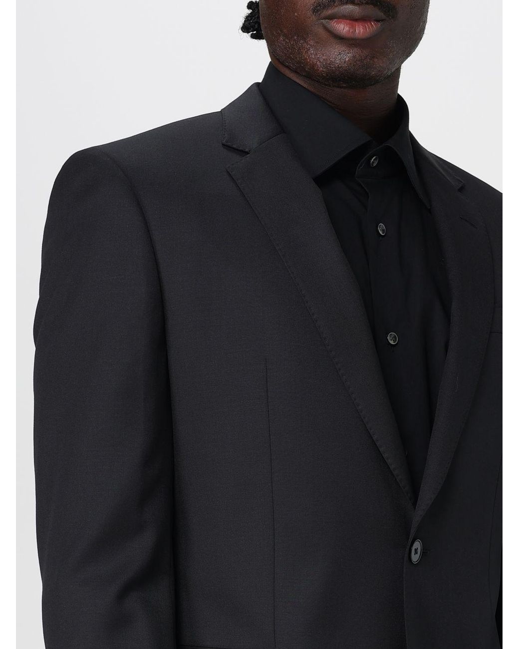 Boss Blue Single-Breasted Virgin Wool Blazer for men