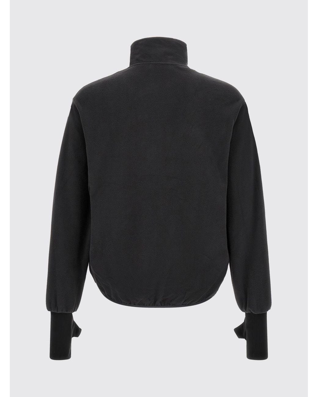 Entire studios Black High Neck Zipped Fleece Sweatshirt for men