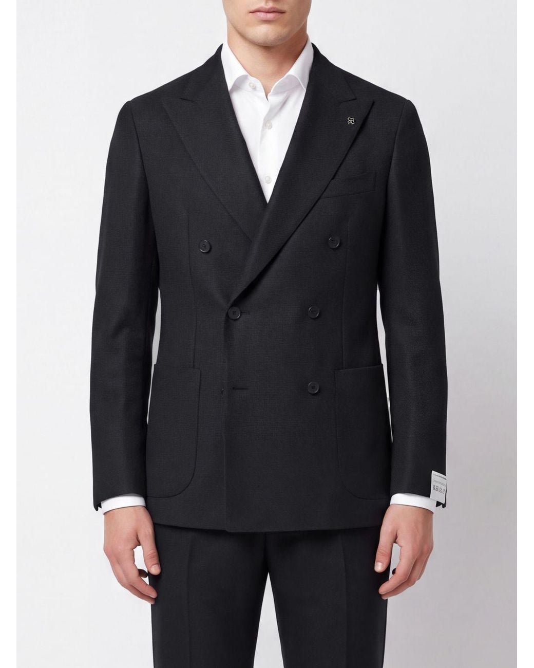 Tagliatore Blue Double-Breasted Wool Blazer With Peak Lapels for men