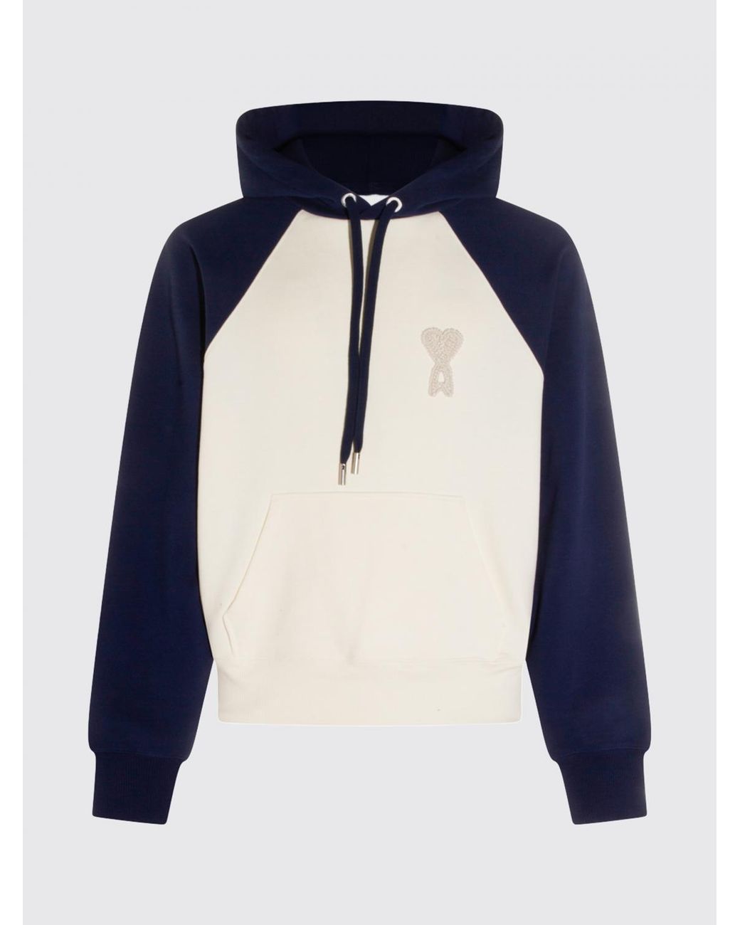 AMI Blue Cotton Hoodie for men