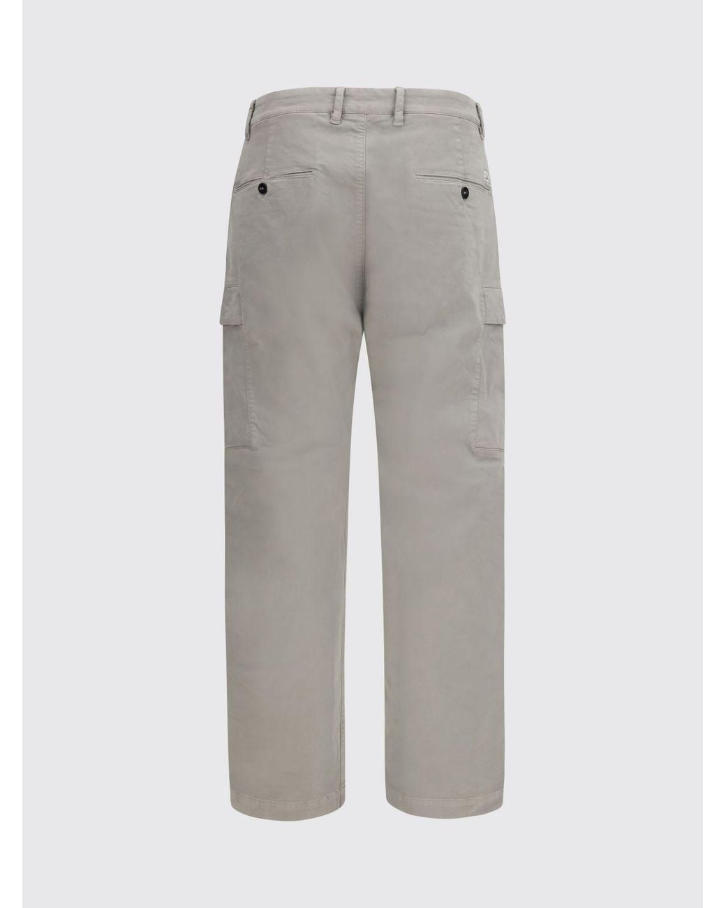 C P Company Gray Straight-Leg Stretch-Cotton Cargo Trousers With Logo for men