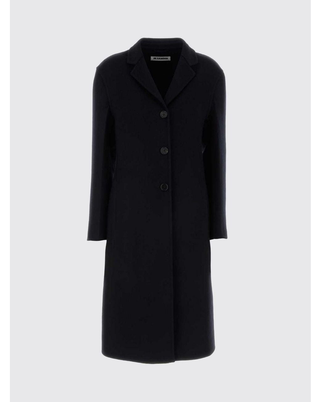 Jil Sander Blue Single-Breasted Long Coat