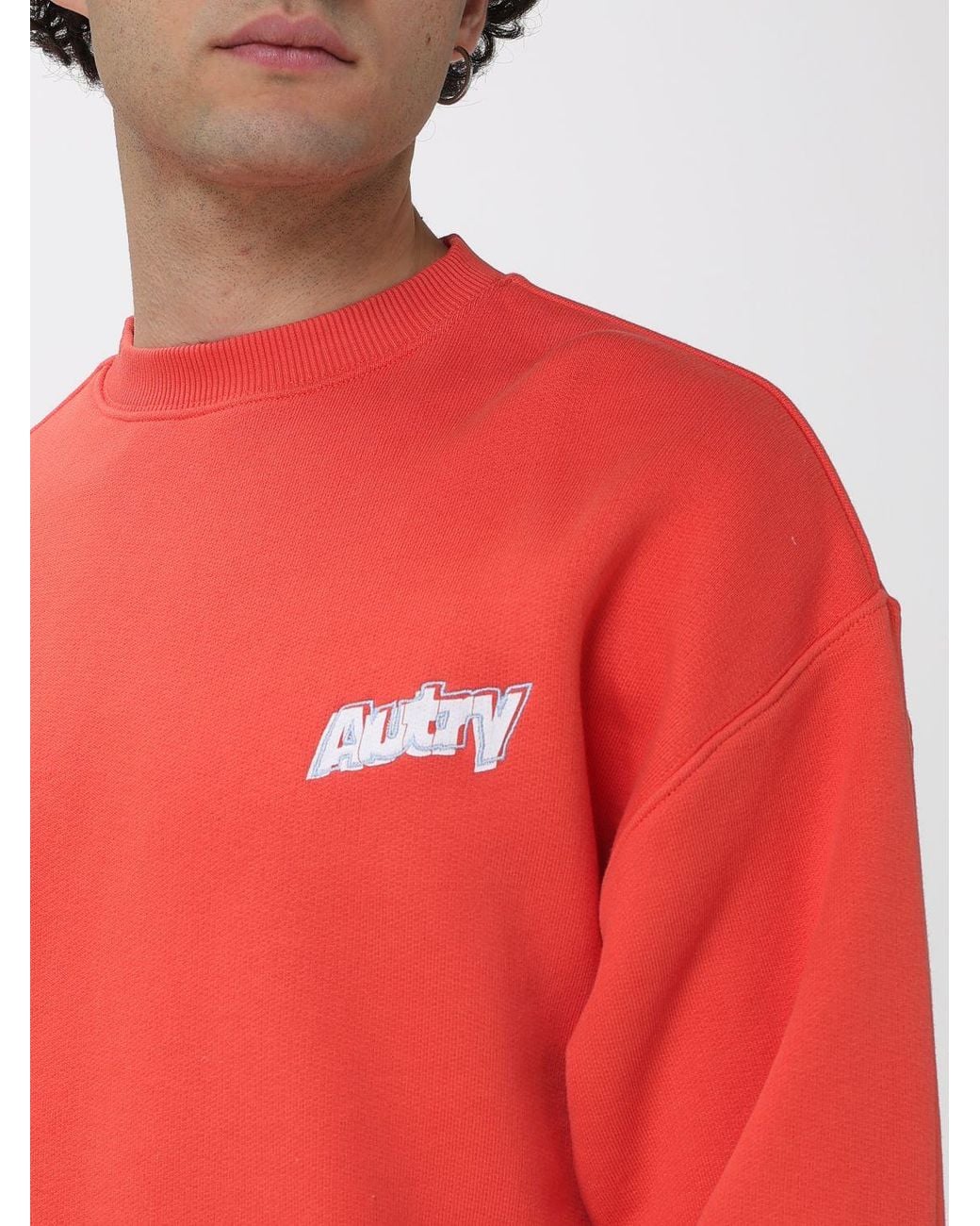 Autry Red Cotton Crewneck Sweatshirt for men
