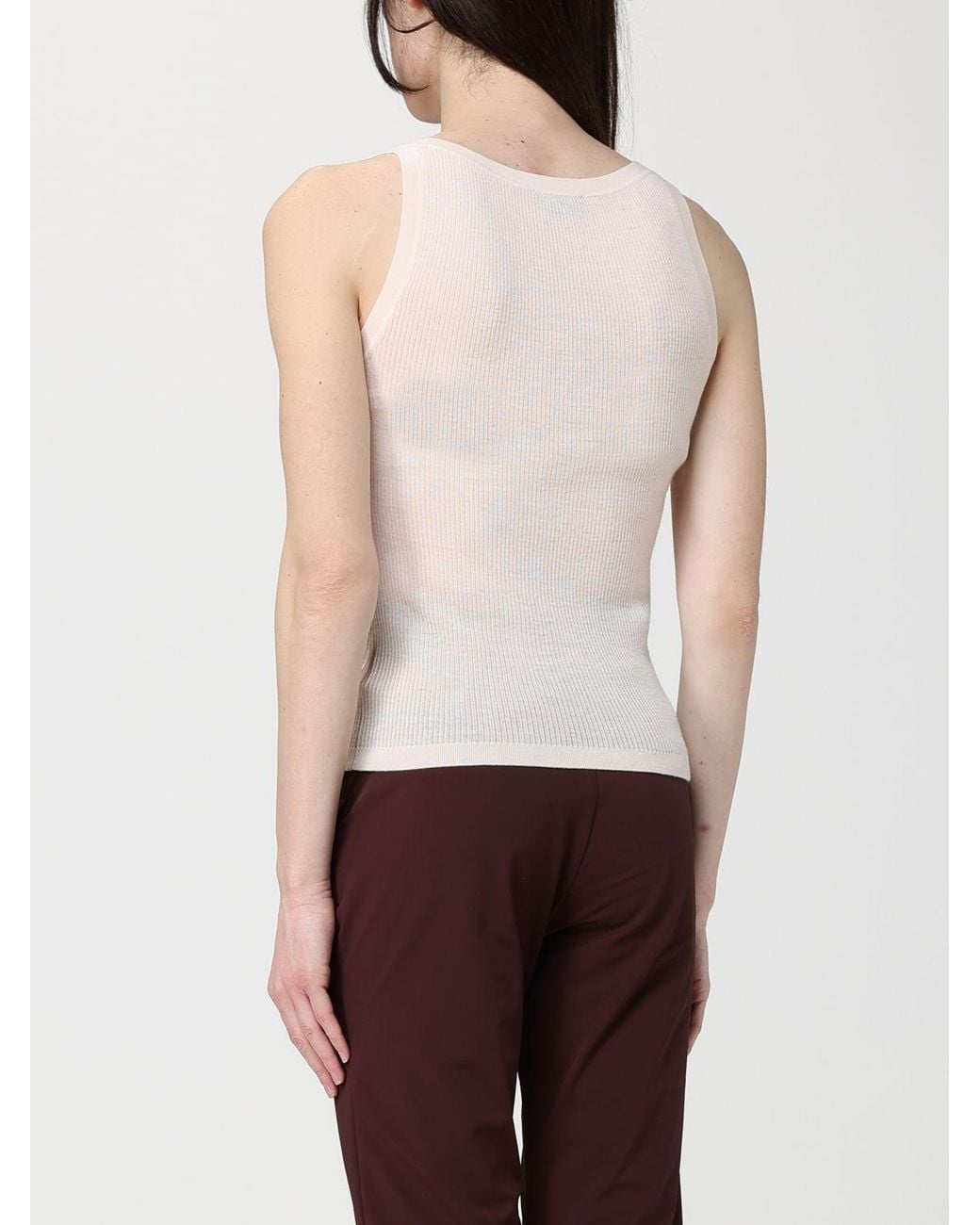 Elisabetta Franchi Red Wool Top With Logo