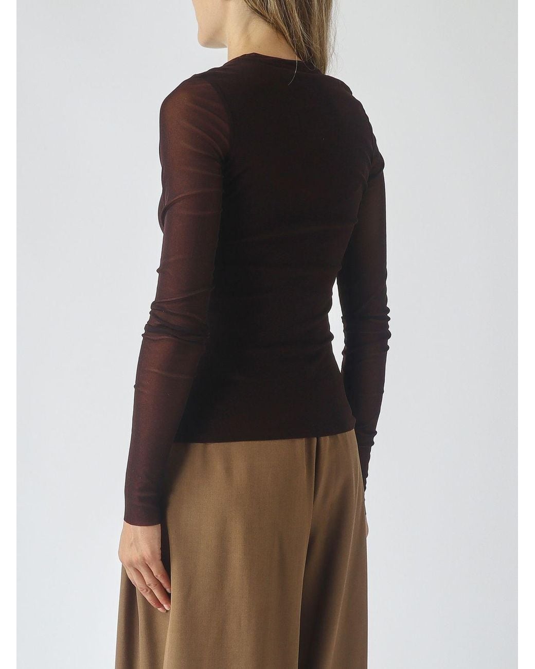 MEIMEIJ Black Long-Sleeved Polyamide Slim Fit Top