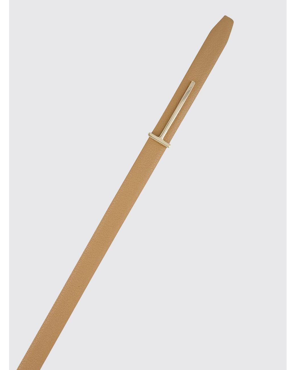 Tom Ford White Slim T Leather Belt