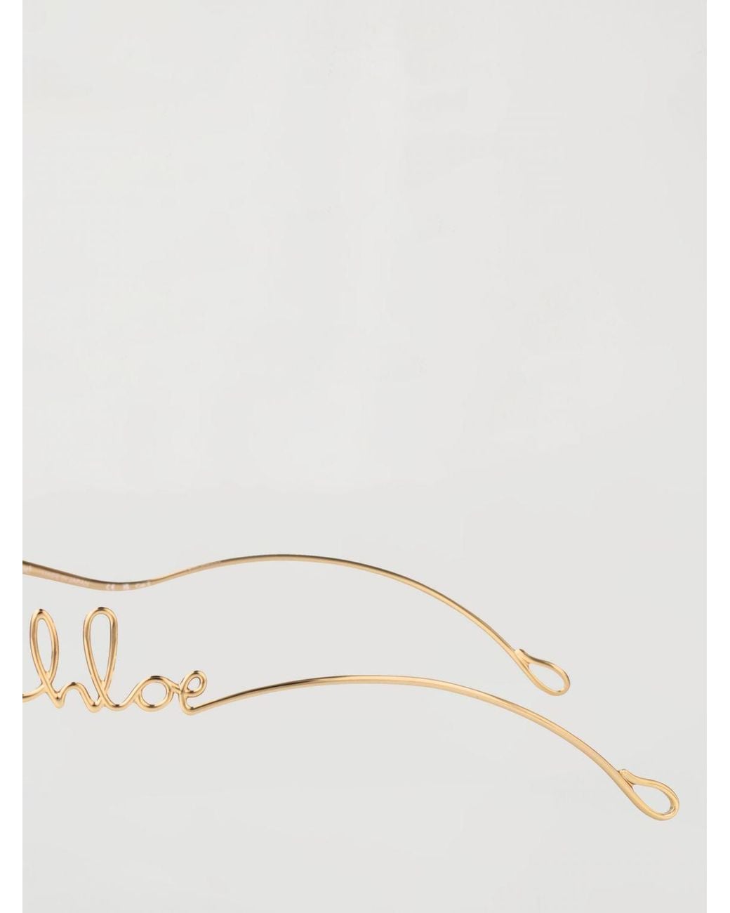 Chloé White ChloÉ Rounded Metal Sunglasses With Lettering Logo