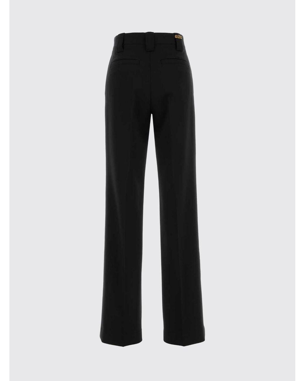 Versace Black Straight-Leg Stretch Virgin Wool Trousers With Medusa Logo Detail