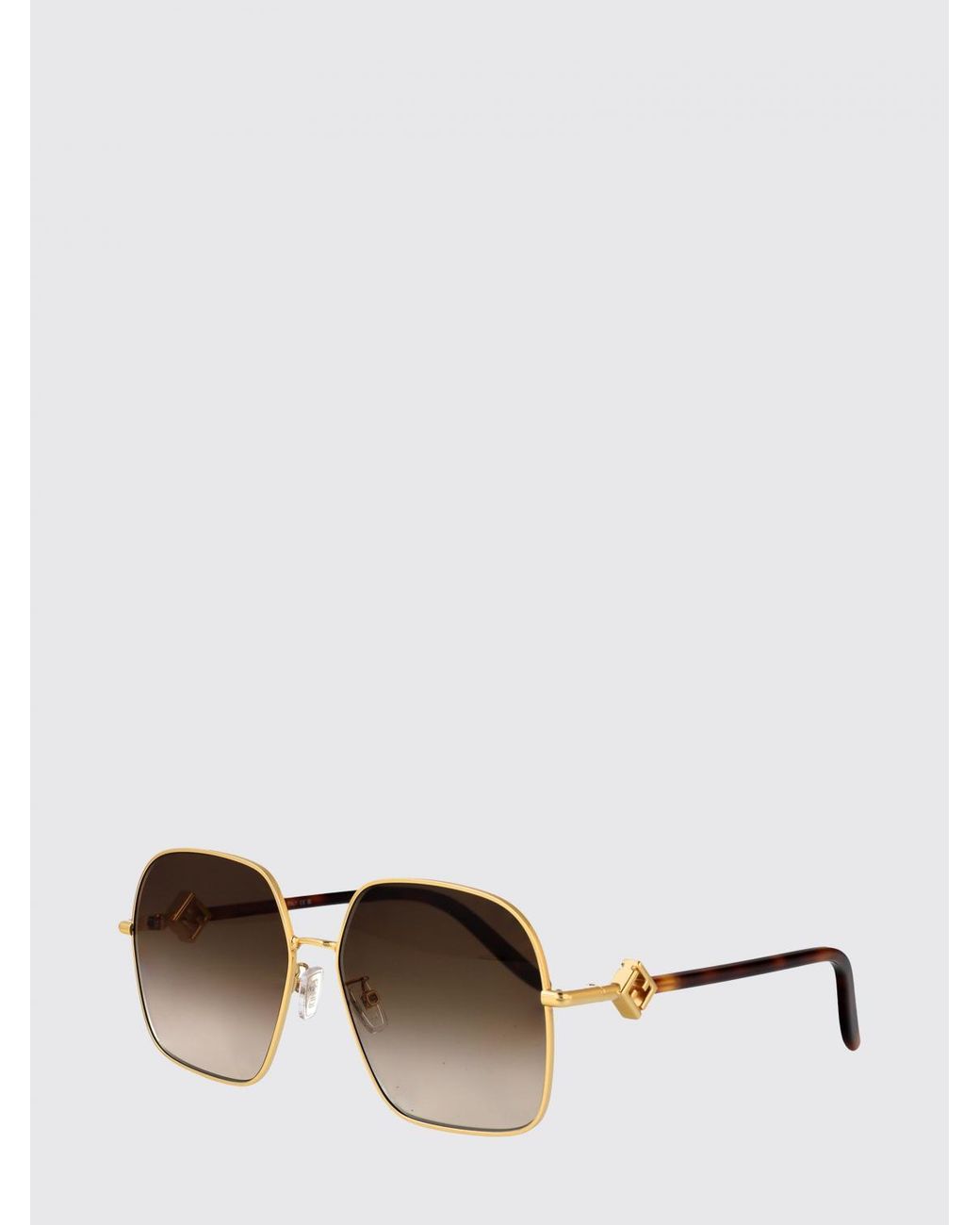 Fendi White Oversized Square Ff Monogram Metal Sunglasses