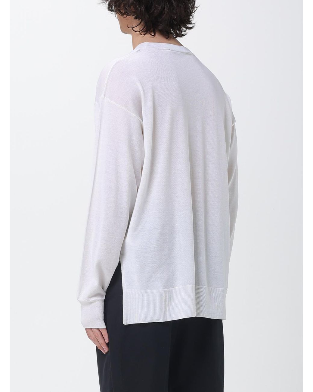 AMI White Cotton Crewneck Pullover for men
