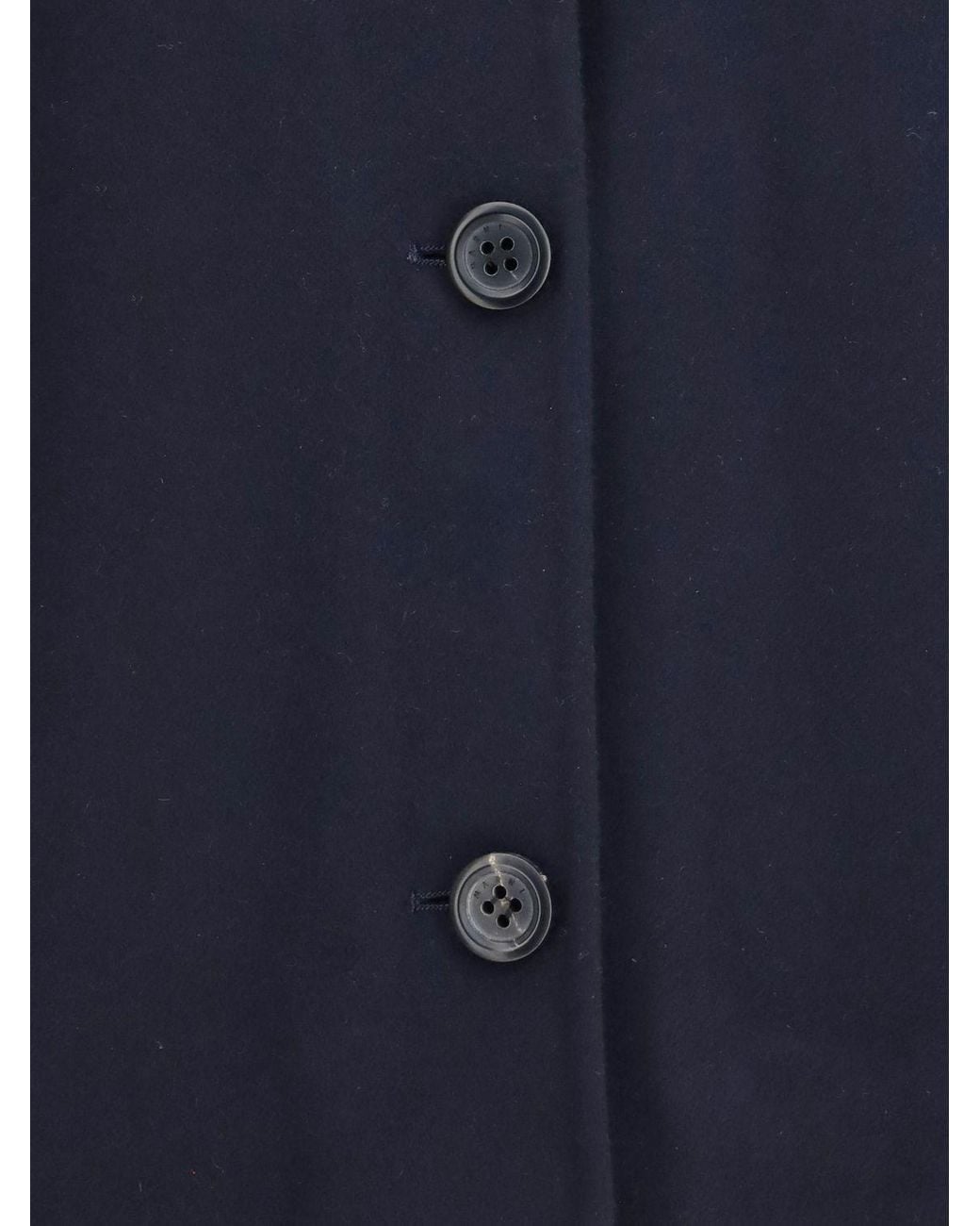 Marni Blue Single-Breasted Short Wool Coat With Classic Collar