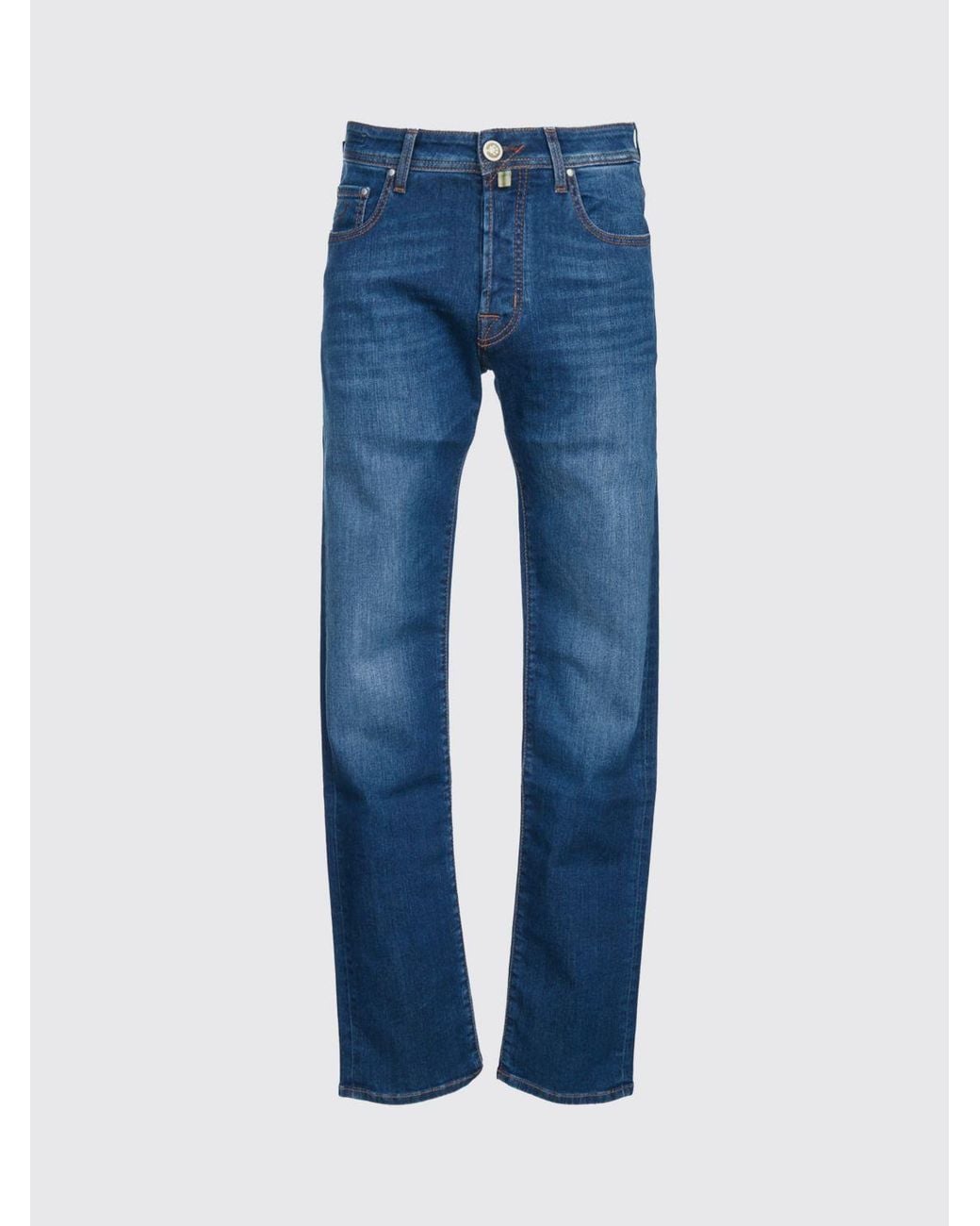 Jacob Cohen Blue Mid-Rise Straight-Leg Cotton Denim Jeans for men