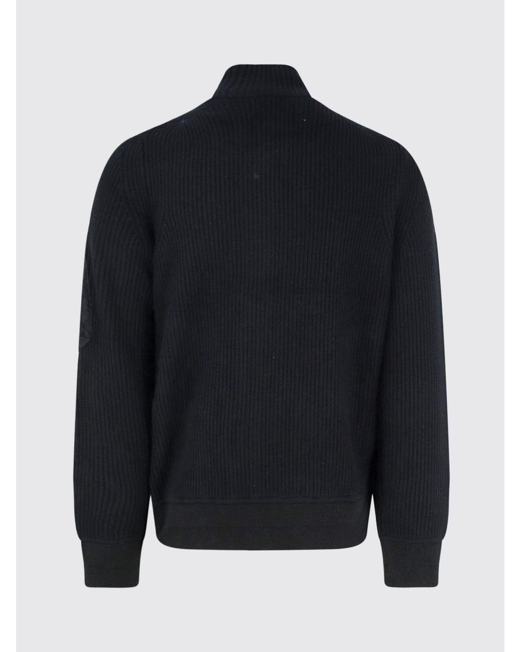 Sacai Blue Turtleneck Wool Cardigan With Zip Closure And Slit Pockets for men