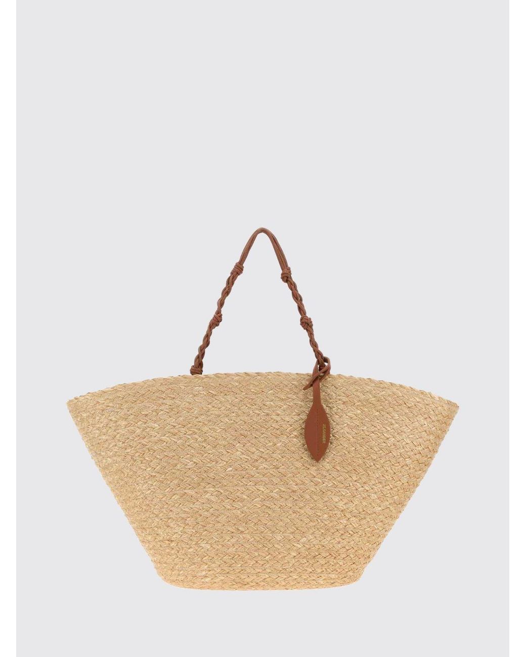 Jil Sander Natural Large Tangle Raffia Tote Bag With Braided Handle