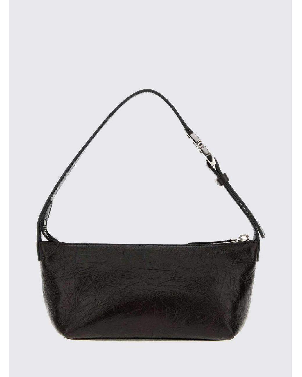 Fendi Black Vanity Crinkled Leather Mini Bag With Metal Ff Logo