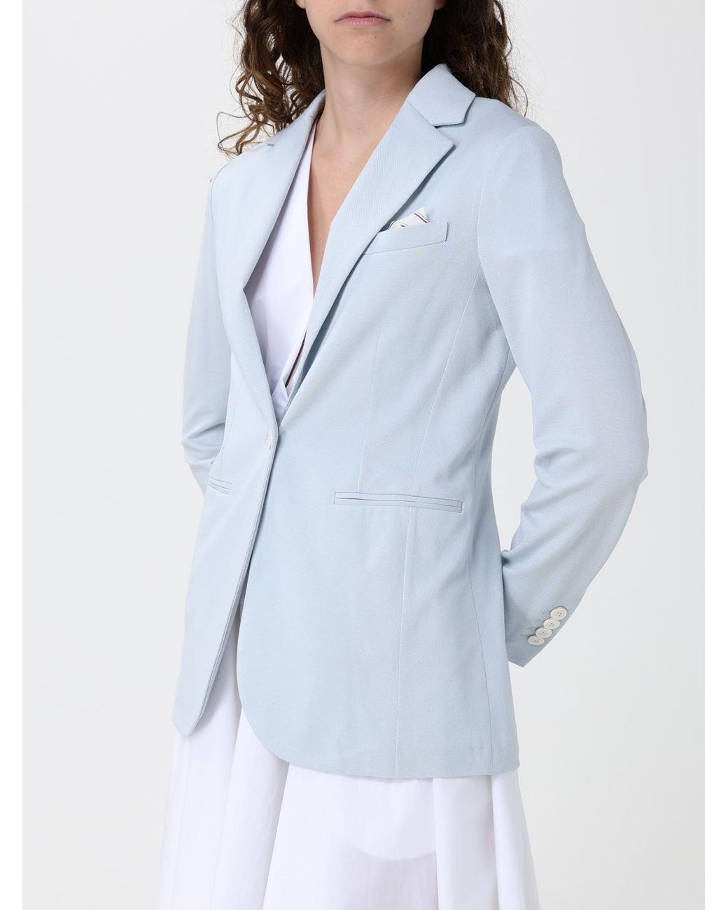 Circolo 1901 Blue Cotton Single Breasted Blazer