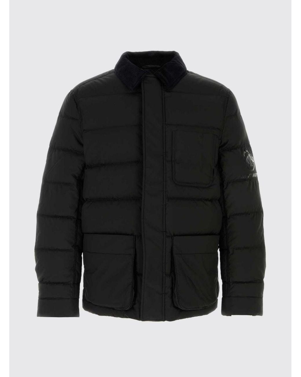 Junya Watanabe Blue Quilted Polyester Shirt Jacket With Velvet Collar for men