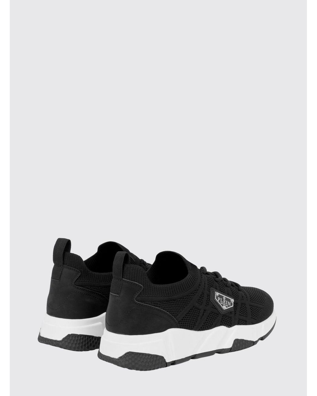 Philipp Plein Black Low-Top Technical Mesh Sneakers With Elasticized Ankle for men