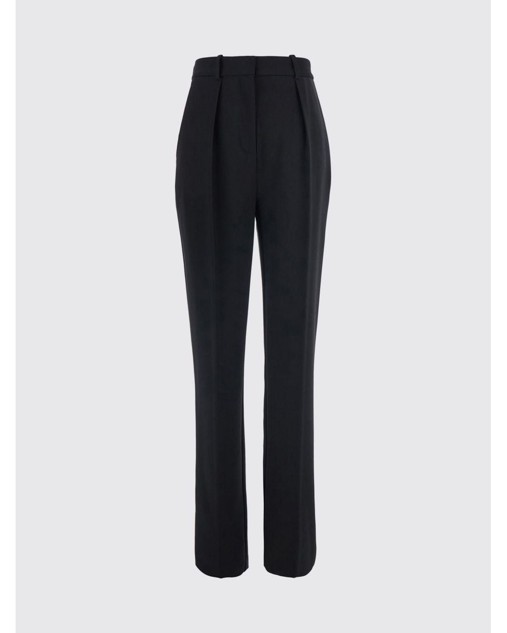 Elisabetta Franchi Black High-Waisted Straight Leg Tailored Crêpe Trousers