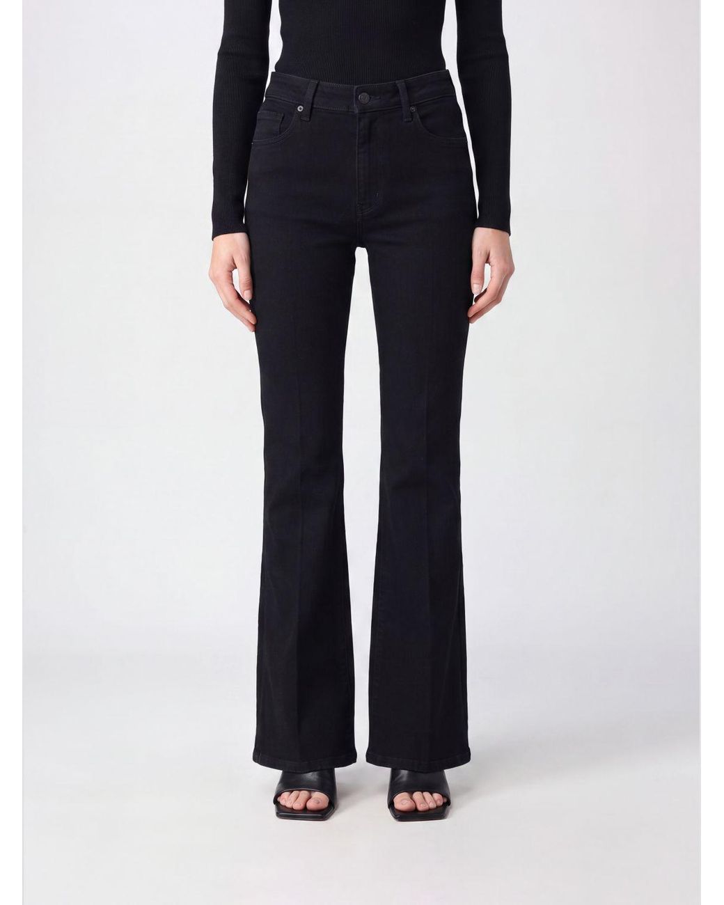 FRAME Black The Reboot High-Waist Flared-Fit Jeans