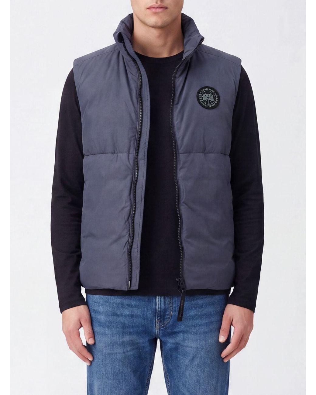 Canada Goose Blue High-Neck Quilted Water-Repellent Nylon Gilet for men