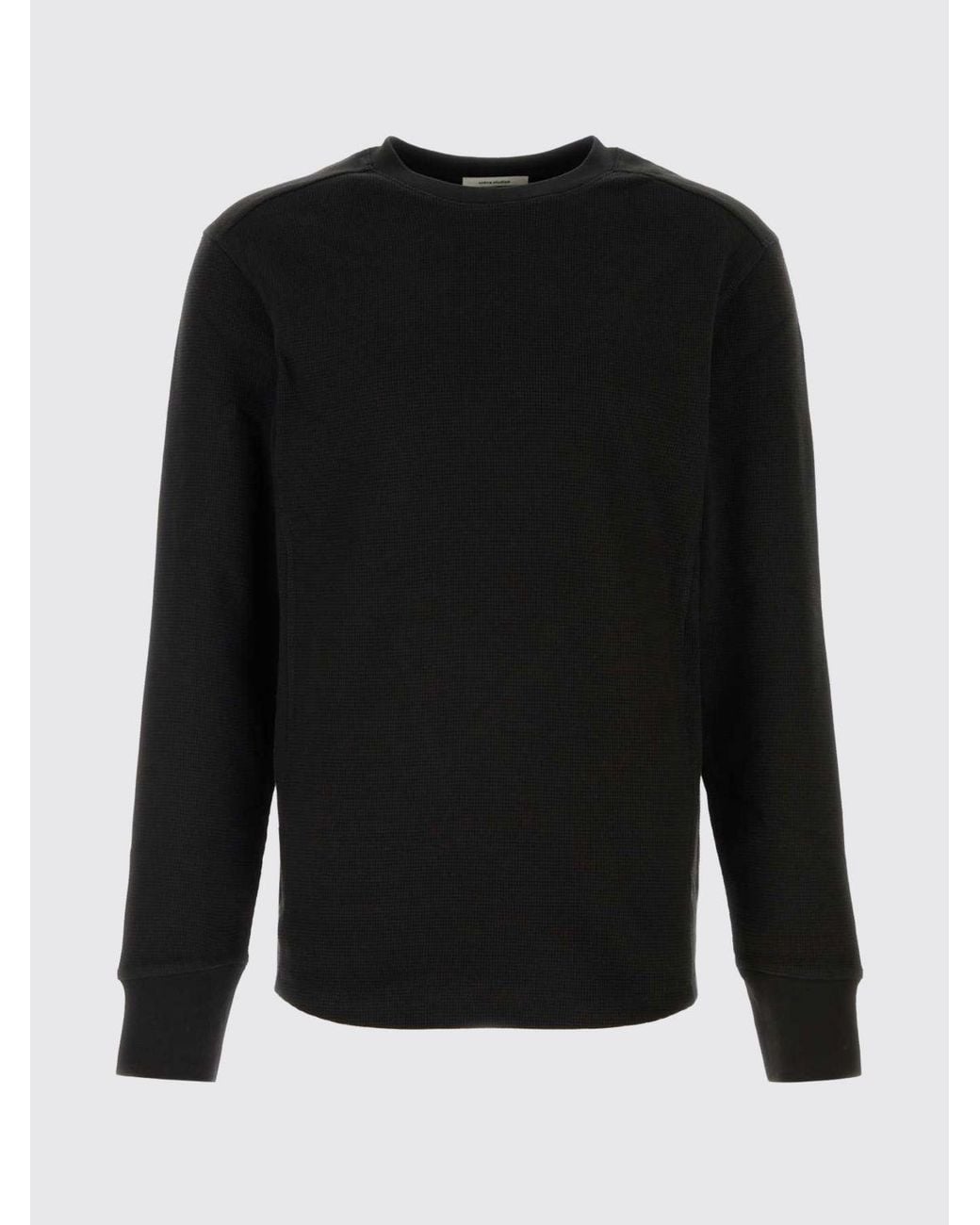 Entire studios Black Crewneck Cotton Jumper With Long Sleeves And Elasticated Cuffs for men