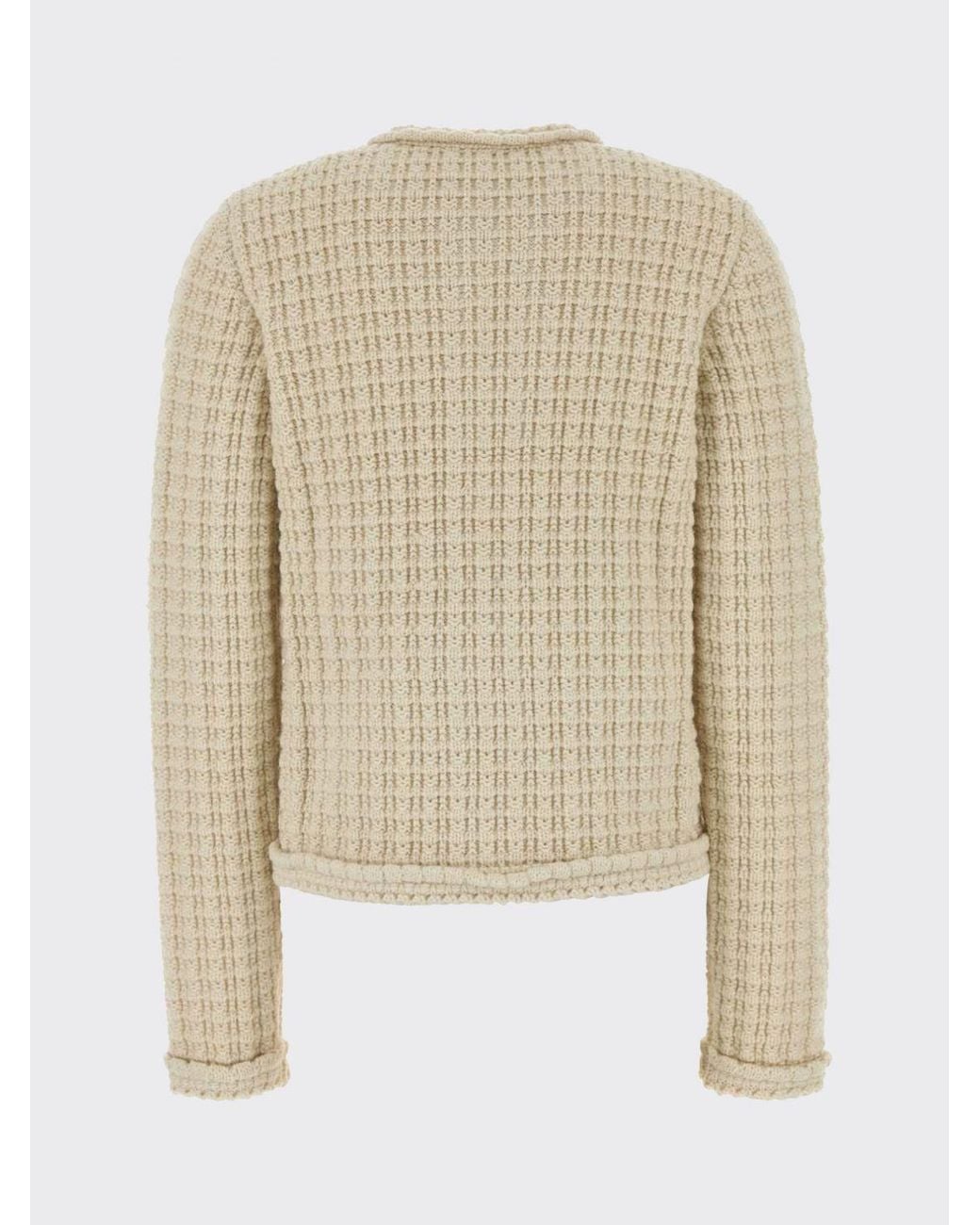 Isabel Marant Natural Crewneck Wool And Alpaca Cardigan With Concealed Fastening