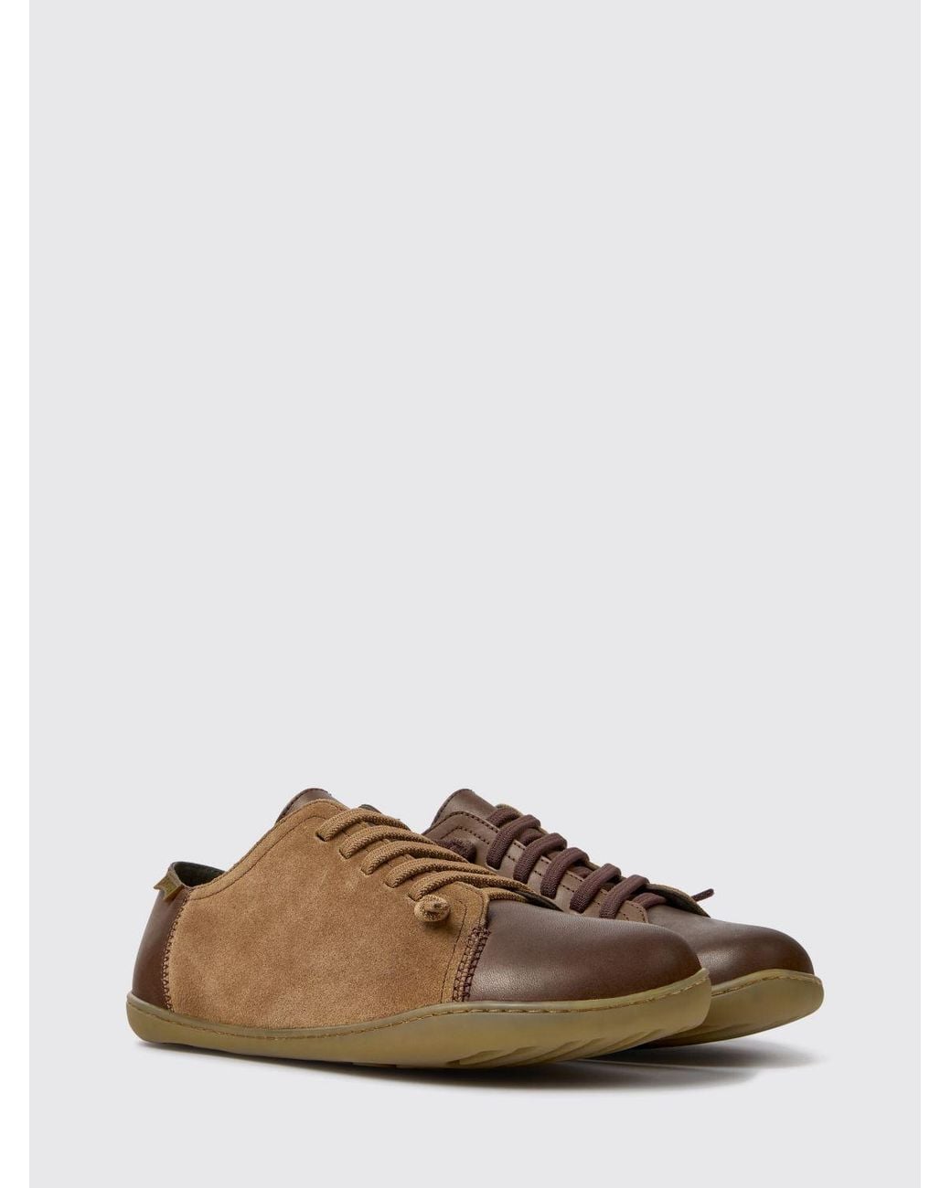 Camper Brown Twins Bicolour Suede Slip-On Sneakers for men