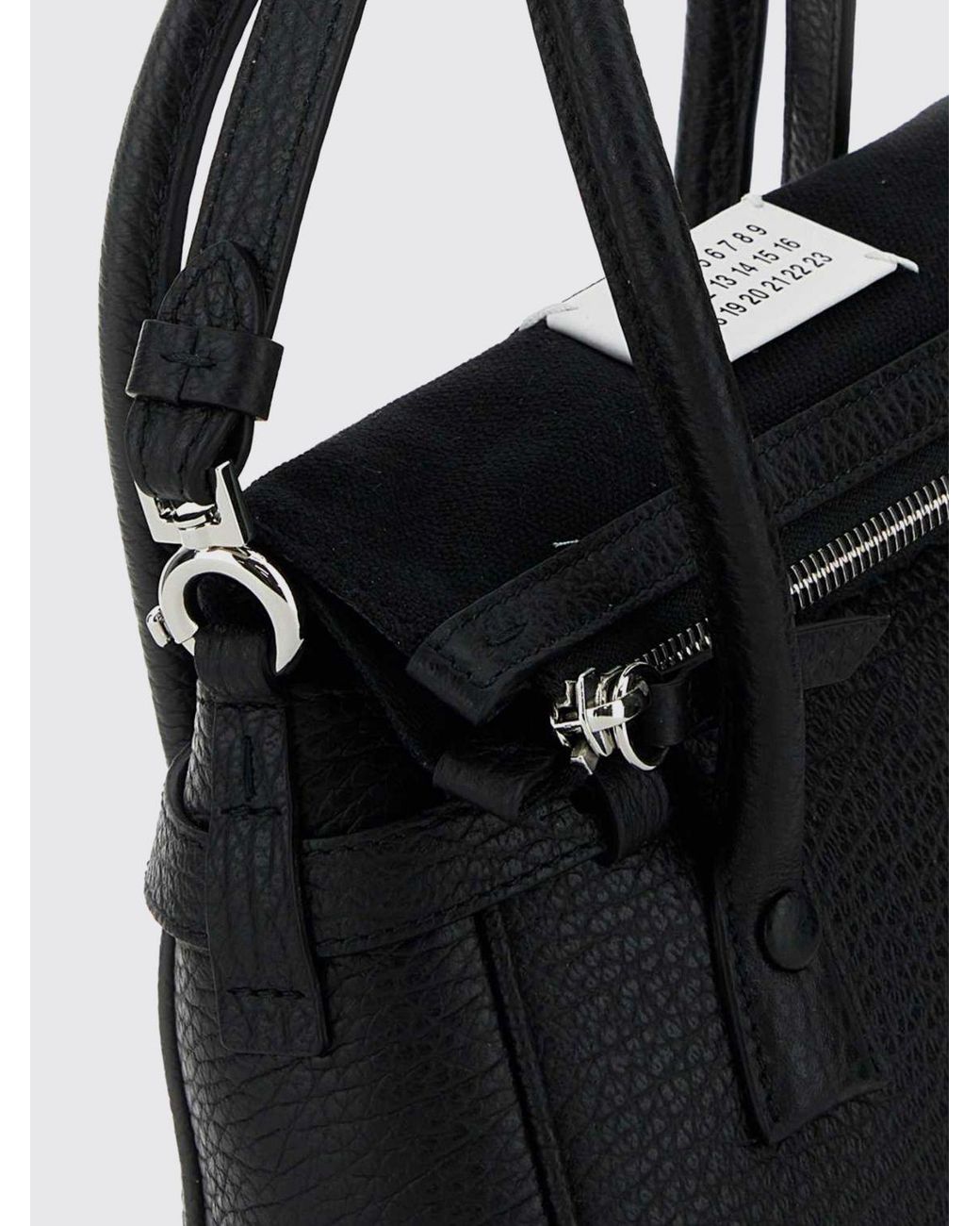 Maison Margiela Black 5Ac Classique Micro Leather Handbag With Strap