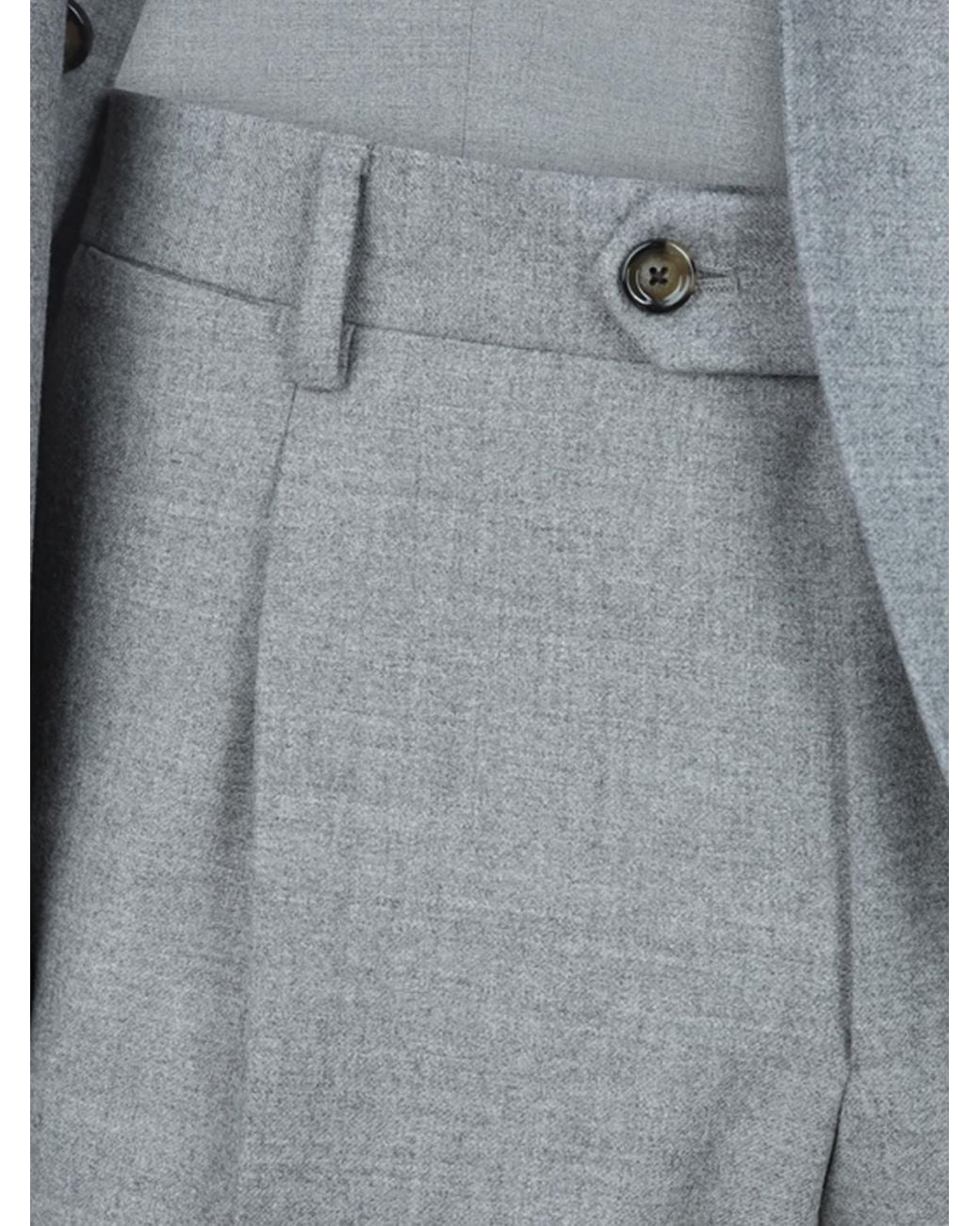 Lardini Gray Formal Single-Breasted Virgin Wool Suit With Patch Pockets for men