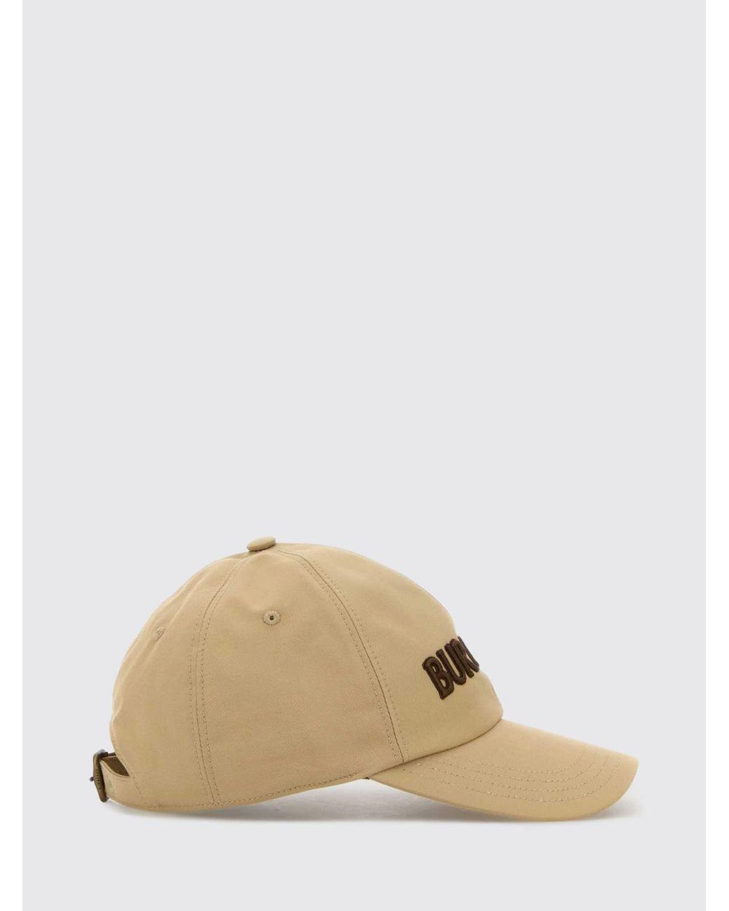 Burberry Natural Cotton Twill Hat With Embroidered Logo