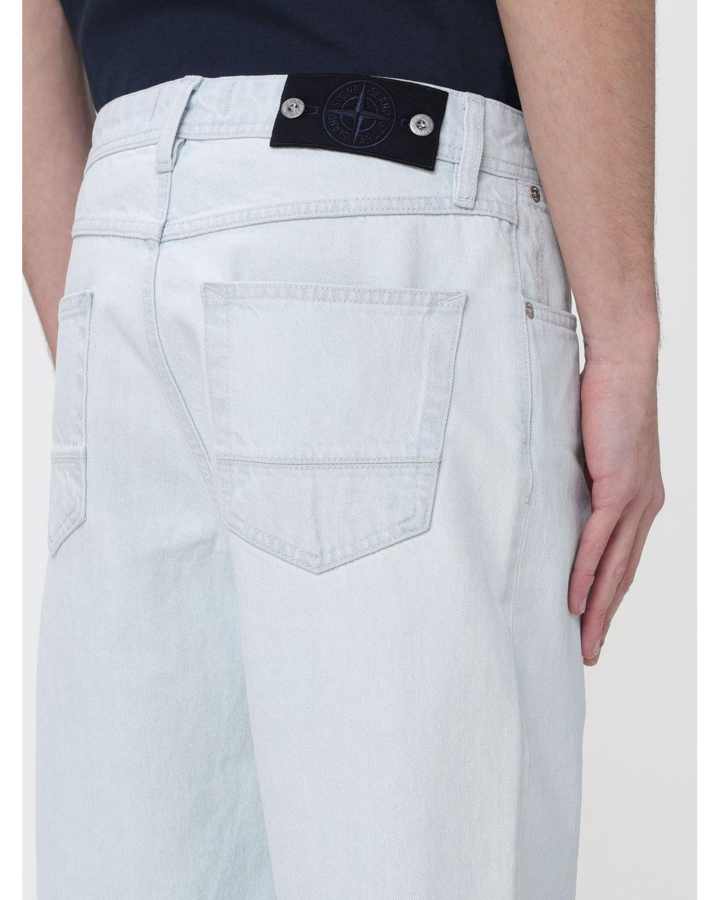 Stone Island Blue Straight Jeans for men